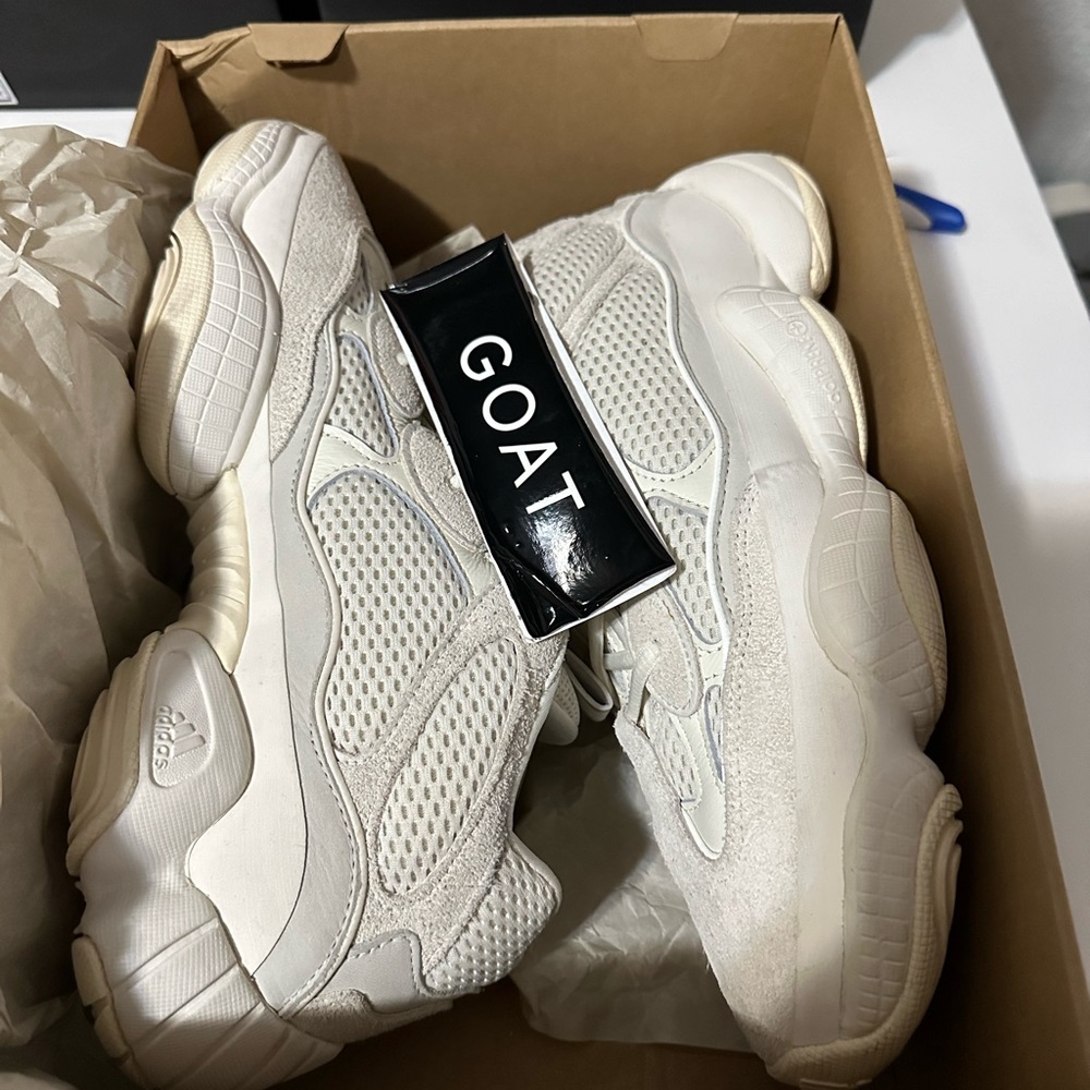 The adidas Yeezy 500 Bone White.Color : BONE WHITE/BONE WHITE Size 10.5 Men